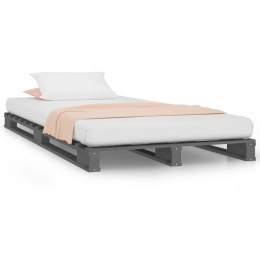 Łóżko z palet, szare, 75x190 cm, lite drewno sosnowe