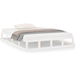 Rama łóżka, biała, 120 x 200 cm, lite drewno