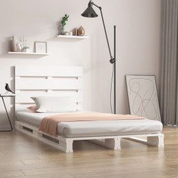 Rama łóżka, biała, 75x190 cm, lite drewno sosnowe, pojedyncza