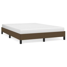 Rama łóżka, ciemnobrązowa, 140x190 cm, obita tkaniną