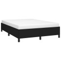 Rama łóżka, czarna, 140x190 cm, obita tkaniną