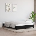 Rama łóżka, czarna, 140x190 cm, obita tkaniną