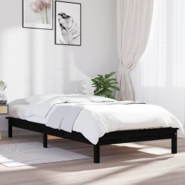 Rama łóżka, czarna, 75x190 cm, lita sosna, pojedyncza