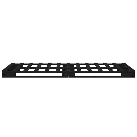 Rama łóżka, czarna, 75x190 cm, lita sosna, pojedyncza