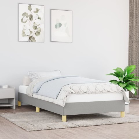 Rama łóżka, jasnoszara, 100 x 200 cm, tapicerowana tkaniną