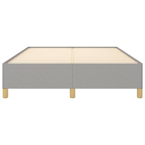 Rama łóżka, jasnoszara, 140 x 200 cm, tapicerowana tkaniną
