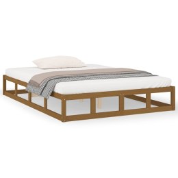 Rama łóżka, miodowy brąz, 120x190 cm,4FT, podwójna, lite drewno