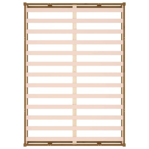 Rama łóżka, miodowy brąz, 120x190 cm,4FT, podwójna, lite drewno