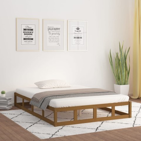 Rama łóżka, miodowy brąz, 120 x 200 cm, lite drewno