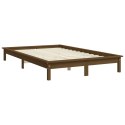 Rama łóżka, miodowy brąz, 135x190 cm, lite drewno, podwójna