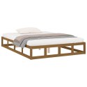 Rama łóżka, miodowy brąz, 135x190 cm, podwójna, lite drewno