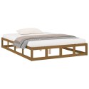 Rama łóżka, miodowy brąz, 200 x 200 cm, lite drewno