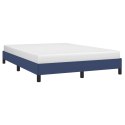 Rama łóżka, niebieska, 140x190 cm, obita tkaniną