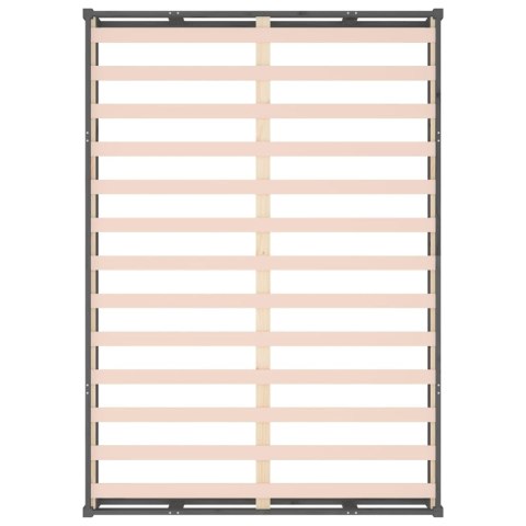 Rama łóżka, szara, 135x190 cm,4FT6, podwójna, lite drewno