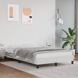 Rama łóżka, biała, 120x200 cm, obite sztuczną skórą