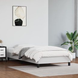 Rama łóżka, biała, 90x200 cm, obite sztuczną skórą