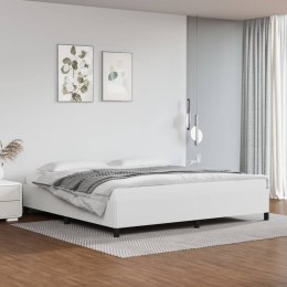 Rama łóżka, białe, 200x200 cm, obite sztuczną skórą
