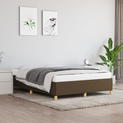 Rama łóżka, ciemnobrązowa, 140 x 200 cm, obita tkaniną