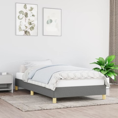 Rama łóżka, ciemnoszara, 90x200 cm, tapicerowana tkaniną