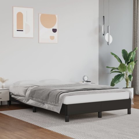 Rama łóżka, czarna, 120x200 cm, obita sztuczną skórą
