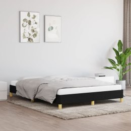 Rama łóżka, czarna, 140 x 200 cm, obita tkaniną