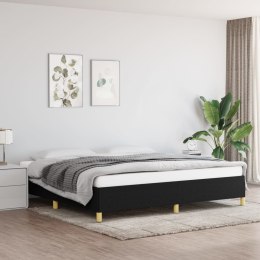 Rama łóżka, czarna, 200x200 cm, obita tkaniną