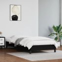 Rama łóżka, czarna, 90x190 cm, obite sztuczną skórą