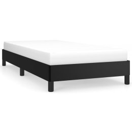 Rama łóżka, czarna, 90x190 cm, obite sztuczną skórą