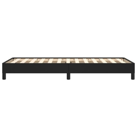 Rama łóżka, czarna, 90x190 cm, obite sztuczną skórą