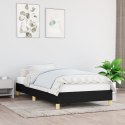 Rama łóżka, czarna, 90x200 cm, tapicerowana tkaniną