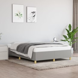 Rama łóżka, jasnoszara, 140x190 cm, obita tkaniną