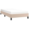 Rama łóżka, kolor cappuccino, 90x200 cm, obite sztuczną skórą