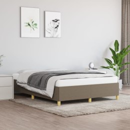 Rama łóżka, kolor taupe, 140x200 cm, obita tkaniną