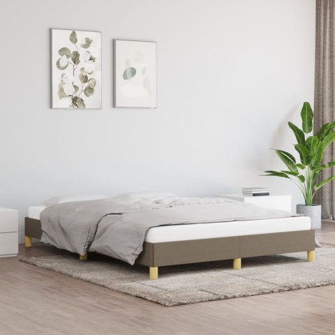 Rama łóżka, kolor taupe, 140x200 cm, obita tkaniną