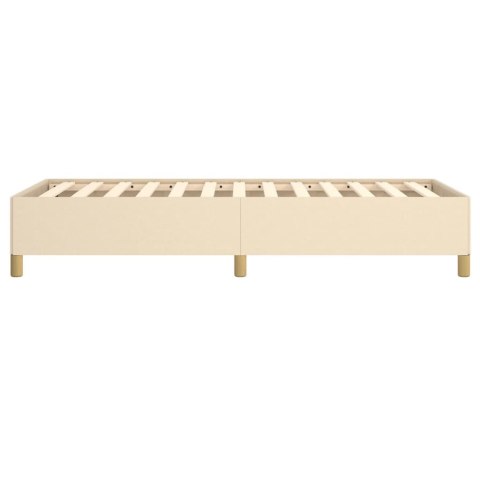 Rama łóżka, kremowa, 90 x 200 cm, tapicerowana tkaniną