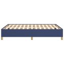 Rama łóżka, niebieska, 140 x 200 cm, obita tkaniną