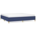 Rama łóżka, niebieska, 200x200 cm, obita tkaniną