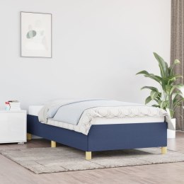 Rama łóżka, niebieska, 90x190 cm, tapicerowana tkaniną