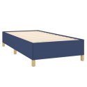 Rama łóżka, niebieska, 90x190 cm, tapicerowana tkaniną