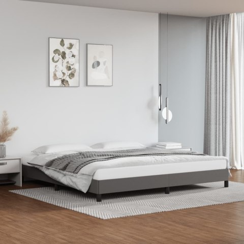 Rama łóżka, szara, 200x200 cm, obite sztuczną skórą