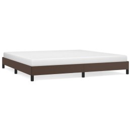 Rama łóżka, brązowa, 200x200 cm, obite sztuczną skórą
