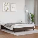 Rama łóżka, brązowe, 140x190 cm, obite sztuczną skórą