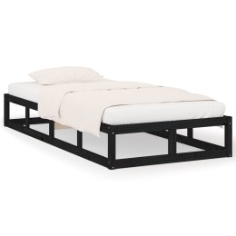 Rama łóżka, czarna, 100 x 200 cm, lite drewno