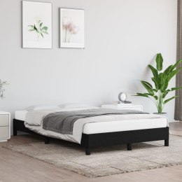 Rama łóżka, czarna, 120x200 cm, obita tkaniną