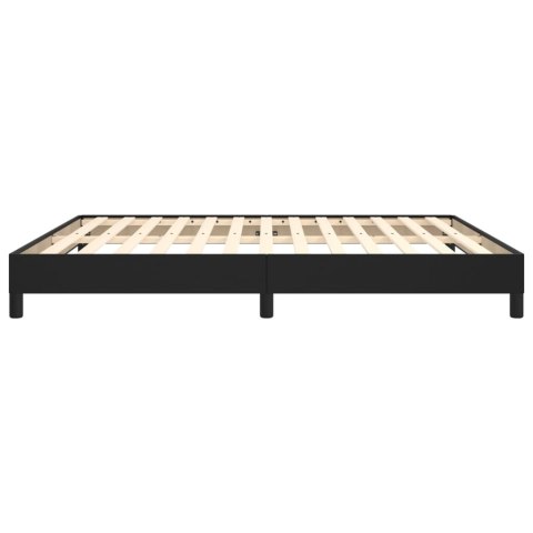 Rama łóżka, czarna, 180x200 cm, obite sztuczną skórą