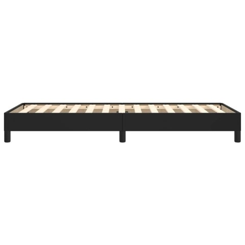 Rama łóżka, czarna, 90x200 cm, obite sztuczną skórą