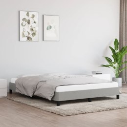 Rama łóżka, jasnoszara, 140 x 200 cm, tapicerowana tkaniną