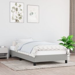 Rama łóżka, jasnoszara, 90x190 cm, obita tkaniną