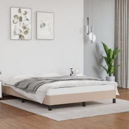 Rama łóżka, kolor cappuccino, 140x200 cm, obite sztuczną skórą