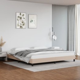 Rama łóżka, kolor cappuccino, 200x200 cm, obite sztuczną skórą